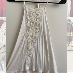 White American Eagle Flowy Tank-Top